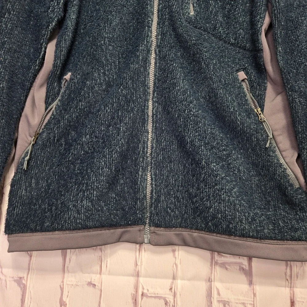 The North Face Fleece Jacket Polartec Full Zip Mock Neck Warm Blue Mens Medium